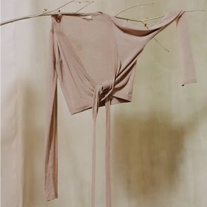 Ozma of California Dance Wrap Top in Tea